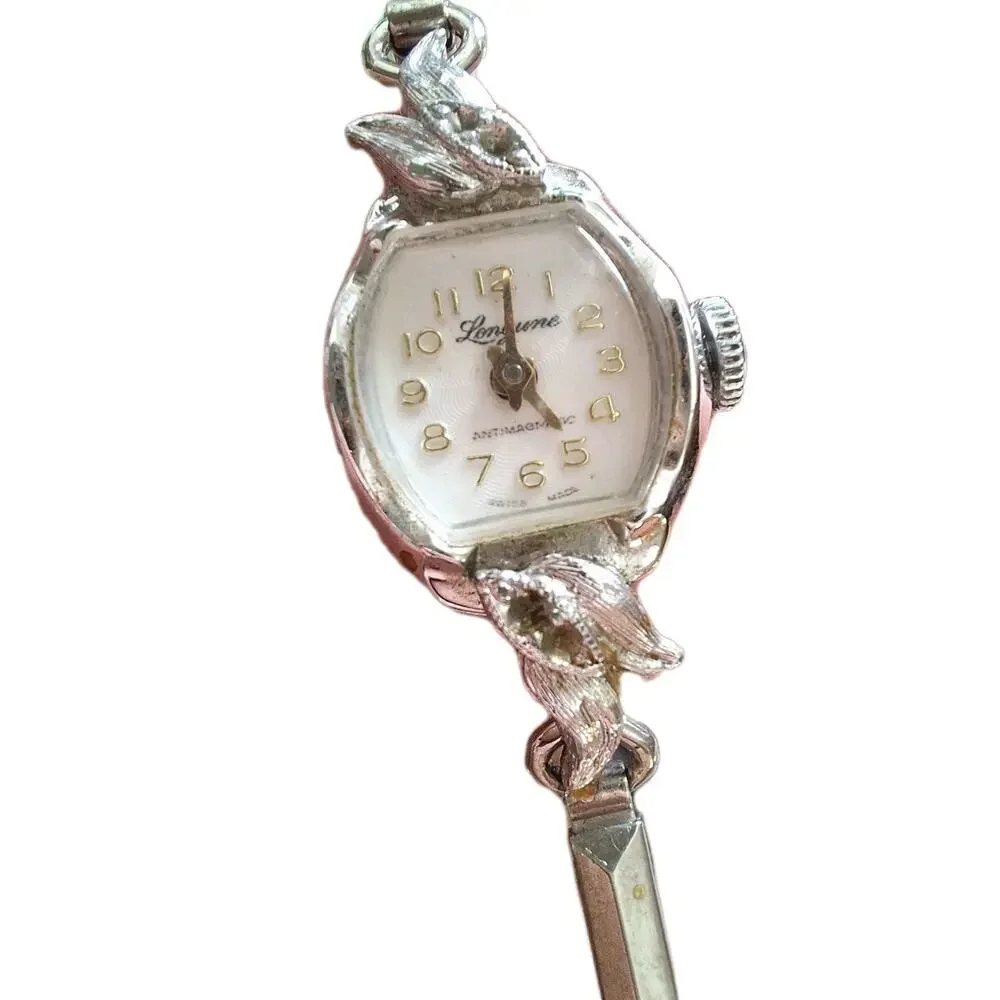 VTG Lorraine Swiss Made Ladies Watch Antimagnetic Leaf Bezel Works Stops Repair